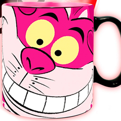 Taza oficial de Cheshire en los populares personajes de Disney, la taza está realizada en cerámica sensible al calor con una capacidad de 460 ml, incluye grabados en el exterior.