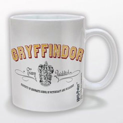 Taza oficial de Warner con el motivo del equipo de Quiddtich de Gryffindor (Gryffindor Team Quidditch) de la saga de Harry Potter.