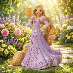¡La princesa Rapunzel brilla con una radiante sonrisa y su característico cabello dorado en esta maravillosa figura de la colección Enchanted Master Piece! Diseñada por el artista premiado Jim Shore