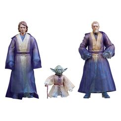 Un tributo luminoso a la saga: el Star Wars Episode VI Black Series Pack de 3 Figuras Force Spirits 15 cm reúne a Anakin Skywalker, Yoda y Obi-Wan Kenobi tal como aparecen en El Retorno del Jedi