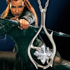 Deslumbrante Colgante élfico perteneciente a Tauriel, personaje de The Hobbit La Desolación de Smaug, realizado en plata 925 con un tamaño aproximado de 2,5 cm., toda una pieza de coleccionista..
