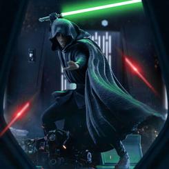 Figura oficial de Luke Skywalker Combat Version basada en la serie de The Mandalorian. A bordo de la nave espacial del crucero ligero del Oficial Imperial Moff Gideon, la enigmática figura de un Maestro Jedi, vestido con una capa con capucha negr
