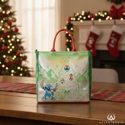 La magia navideña de Disney brilla en cada detalle de este Bolso Holiday Stitch de Loungefly, un tote bag espacioso y resistente pensado para lucir en la calle y en eventos temáticos, con formato 33 × 33 × 10 cm