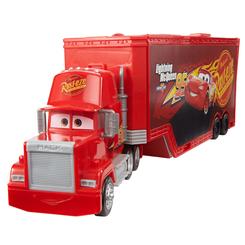 Potencia y versatilidad sobre ruedas con el Supercamión Mack transformable de Disney Pixar Cars, un juguete que funciona como transportador de empuje y se convierte en un completo taller de puesta a punto. 