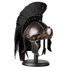 Réplica del Casco del General Maximus realizado en acero trabajado a mano con un revestimiento de latón envejecido, esta pieza de coleccionista es digna de cualquier general romano.