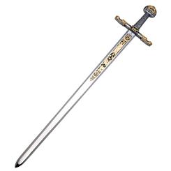 Adéntrate en la épica era de Carlomagno con la imponente Espada Carlomagno en su Edición Limitada. Este soberbio tesoro histórico rinde homenaje al legendario rey de los francos y emperador del Oeste Europeo, cuyo legado ha perdurado 