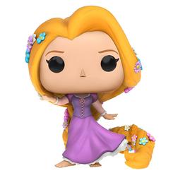 Una dosis de luz y color prende tu colección con la figura POP de 9 cm de Rapunzel, vestida con su emblemático vestido malva y adornada con flores en su larga trenza dorada. 