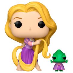 Brillo de cuento para la vitrina. La Figura POP Disney Enredados – Rapunzel with Pascal captura la dulzura de la princesa con su melena dorada y la picardía del camaleón más querido, en vinilo de alta calidad y formato POP! 