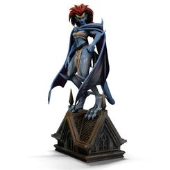 Fuerza alada con carácter indomable: Gargoyles Art Scale 1/10 – Demona de Iron Studios captura su ferocidad en una pose dinámica que resalta alas, melena y gesto desafiante, con volúmenes definidos 