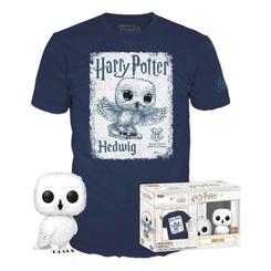 Pack compuesto por una camiseta de Hedwig y una figura de Hedwig realizada en vinilo perteneciente a la línea Pop! de Funko. La figura tiene una altura aproximada de 9 cm., y está basada en la saga 