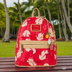 Color y espíritu isleño estallan en tu look con la Mochila Lilo & Stitch Disney Loungefly de 26cm (26,86×11,43×26,67cm), creada en piel sintética de poliuretano que combina ligereza y resistencia
