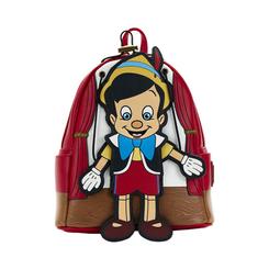 El encanto de Collodi cobra vida en la Mochila Pinocho Disney Loungefly de 26 cm de altura (26,25 cm de ancho, 34 cm de alto y 11,25 cm de fondo), elaborada en poliuretano que imita piel vegana