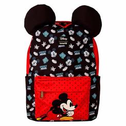 La mochila Loungefly Mickey Mouse de nylon combina la magia clásica de Disney con la máxima funcionalidad diaria: sus 29,2 × 12,7 × 43,2 cm de capacidad albergan desde libros hasta mandos de consola