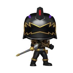 El Black Dino Thunder Ranger de Power Rangers cobra vida en vinilo con esta figura POP! de 9 cm, recreando su armadura negra y dorada con precisión, el casco con visera angular y detalles púrpura