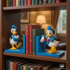 Edición irresistible para quienes convierten cada detalle del hogar en un guiño al cine y la animación: este Sujetalibros Donald Disney en pareja aporta color, humor y orden a tus estantes con dos escenas icónicas del personaje