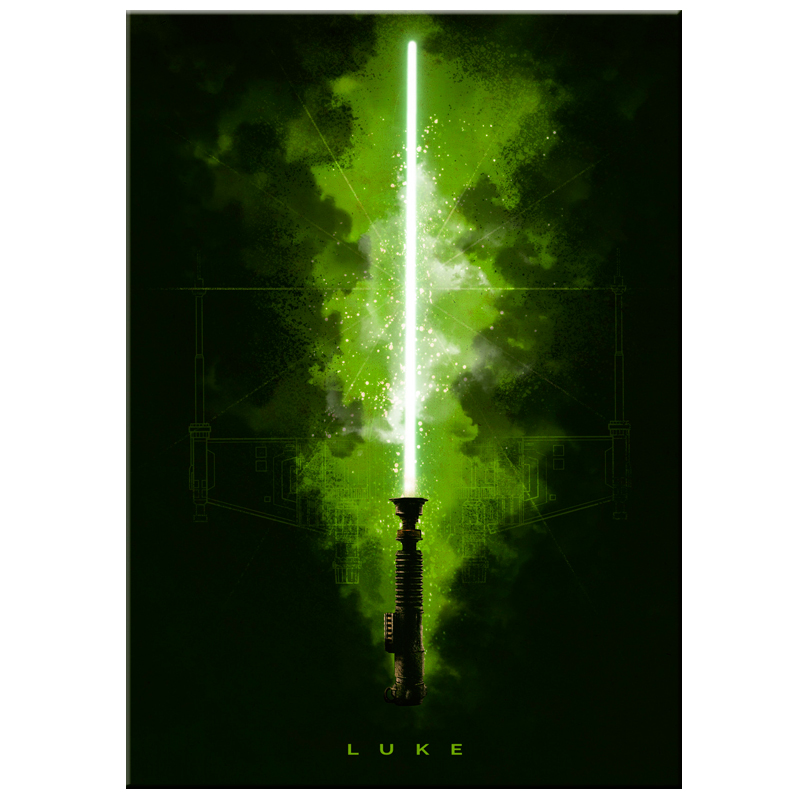 con tiempo En contra Acostumbrar Póster de Metal Sable de Luz Luke Skywalker