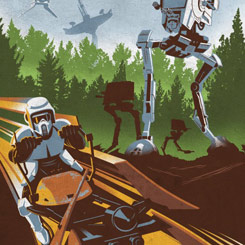 Precioso Póster realizado en metal de Endor Galactic Propaganda Collection con la frase "DEFEND THE EMPIRE", el Póster tiene un tamaño aproximado de 45 x 32 cm.,