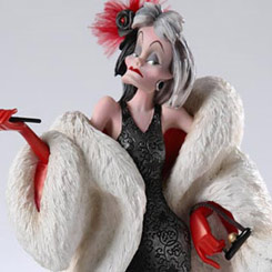 Detallada figura de Cruella de Vil de la línea Haute Couture de Walt Disney basada en el clásico Los 101 Dálmatas de 1961.