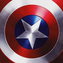 Original alfombra inspirada en el escudo del Capitán América basado en los comics de Marvel, ideal para decorar tu rincón preferido.