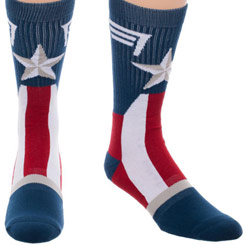 Espectacular pack de calcetines oficiales del Capitán América basado en el famoso personaje de Marvel Comics. 