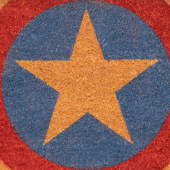 Precioso felpudo con el Escudo del Capitán América basado en los comics de Marvel Comics, ideal como felpudo de bienvenida.
