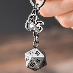 Espectacular llavero oficial en forma de dado de Dungeons & Dragons, este espectacular llavero metálico con una longitud aproximada de 7 cm. 