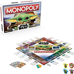 Monopoly oficial basado en la serie de Disney + The Mandalorian. ¡En este episodio lucharán una batalla épica lanzando dados y comprando terrenos! Imagina que viajas por la galaxia con The Child, cariñosamente conocido como "Bebé Yoda". 
