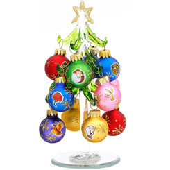 Árbol de Navidad de vidrio basado en el clásico de Disney La Bella y la Bestia. Decora tu rincón preferido con este árbol de Navidad realizado en vidrio decorado con adornos navideños