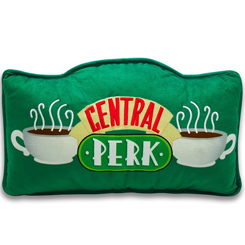 Cojín oficial del Central Perk basado en la mágica serie de Friends. Ahora puedes tener en tu rincón preferido el logo de la icónica cafetería de Friends como un suave cojín