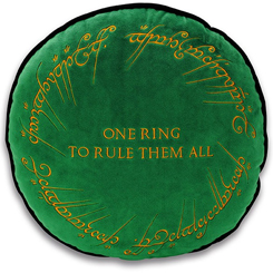 Cojin oficial con One Ring to rule them all basado en la popular saga de El Señor de los Anillos. Ahora podrás tener este precioso cojín en tu hogar de la Tierra Media.