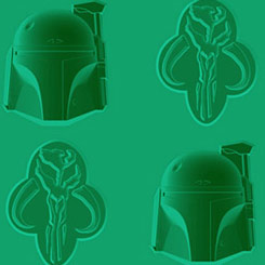 Fantástico molde de silicona con la forma de Boba Fett de Star Wars. Ideal para dar un toque a tus cupcakes.