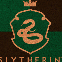 Espectacular felpudo de Slytherin basado en la saga de Harry Potter. ideal como felpudo de bienvenida. Medidas aproximadas de 40 cm x 60 cm., realizado en PVC y fibra de coco. 