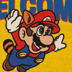Felpudo con la forma de Welcome Super Mario basada en la mítica saga de videojuegos de Super Mario, ahora puedes decorar la entrada de tu casa con esta espectacular bienvenida
