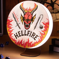 Lámpara Logo Hellfire Club, a los fans de la serie, los cinéfilos y los coleccionistas de productos oficiales de Stranger Things les encantará esta lámpara que mide aproximadamente 22,5 cm 