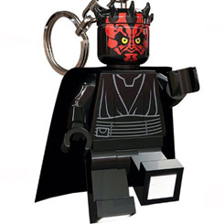Divertido Llavero y Linterna del malévolo Darth Maul de Lego Star Wars. Disfruta con este carismático Sith realizado en PVC.