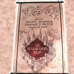 Póster realizado en polyester (Wall scroll) del Marauder’s Map tal y como se puede ver en la saga de películas de Harry Potter.