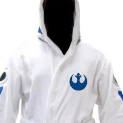 Galáctico Albornoz de R2-D2 basado en la saga de Star Wars, este fenomenal albornoz con capucha está realizado en 100% algodón.