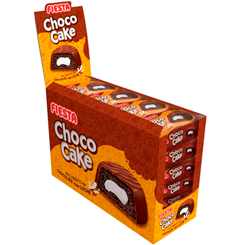 Bandeja con 24 unidades de Choco Cake, bizcochos esponjosos recubiertos de chocolate con leche y relleno de crema de leche ideales para comerlos mientras disfrutas de tu película, serie, partido o programa preferido. 