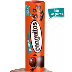 Espectacular Megatubo de Conguitos este espectacular megatubo está lleno con 800 deliciosos Conguitos, tiene una altura aproximada de 33,50 cm., y un peso de 0,8kg. 