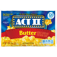 Pack compuesto por 3 bolsitas de 78 g., de las deliciosas Act II Popcor Butter. Estás a solo dos minutos de un delicioso snack con un sabor equilibrado entre la sal y la mantequilla. 