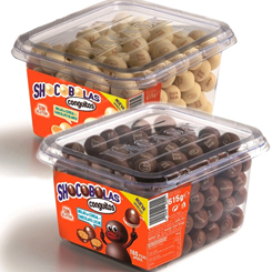 Pack 2 Barquetas de Shocobolas. Este delicioso pack está compuesto por dos barquetas de Shocobolas de Conguitos. Las Shocobolas son deliciosas bolas de cereal con chocolate con leche y chocolate blanco. 