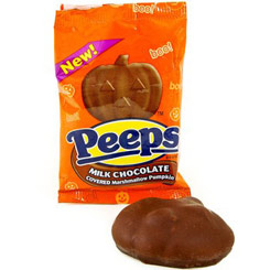 Pack de 2 Paquetes Edición Limitada de Halloween de Peeps Milk Chocolate Covered Marshmallow Pumpkin de 22 g.