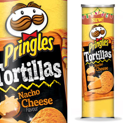 Pack compuesto por 2 paquetes de Nacho Cheese Pringles Tortillas 181gr. Las deliciosas Pringles de siempre con un sabor a riquísimo nachos con queso. 