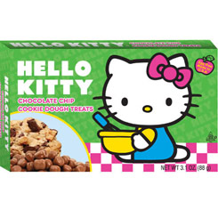 Pack compuesto por 2 paquetes de HELLO KITTY Chocolate Chip Cookie Dough Bites de 88 g. Deliciosos bocaditos rellenos de masa de galleta con pepitas de chocolate.