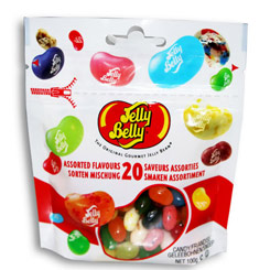 Pack compuesto por 2 Bolsas de American Jelly Belly 20 Flavors Mix 100gr. Los famosos Jelly Belly Beans son caramelos rellenos de gomita.