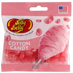 Pack compuesto por 2 Bolsas de American Jelly Belly Cotton Candy 99 gr. Los famosos Jelly Belly Beans son caramelos rellenos de gomita con forma de judía.