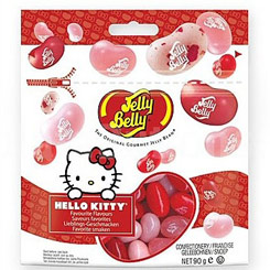 Pack compuesto por 2 Bolsas de American Jelly Belly Hello Kitty 99gr. Los famosos Jelly Belly Beans son caramelos rellenos de gomita con forma de judía.
