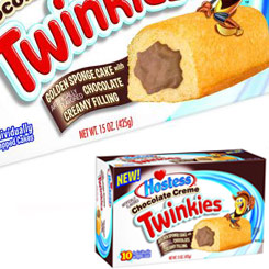 Pack de 10 Twinkies con Chocolate de 385g. Sabrosos pastelitos de masa esponjosa con delicioso chocolate por dentro. Quizás uno de los iconos Americanos y uno de los pastelitos más famosos del cine. Producto importado de Canada. 
