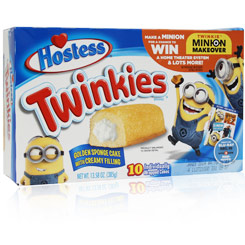 Pack de 10 Twinkies de 300g. Sabrosos pastelitos de masa esponjosa con deliciosa crema por dentro. Quizás uno de los iconos Americanos y uno de los pastelitos más famosos del cine.