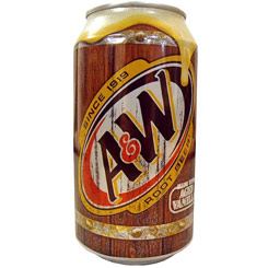 Pack de 6 latas de A&W Root Beer 355 ml. refresco hecho a base de extracto de vainilla, zarzaparilla, nuez moscada regaliz y otras especias.